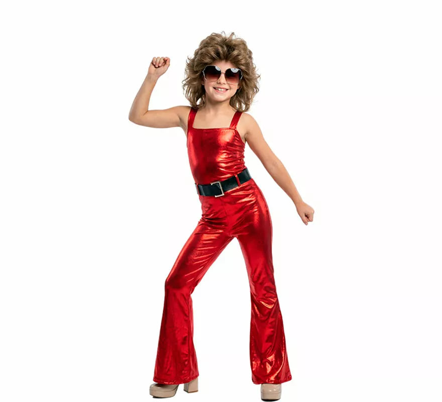Translation missing: es.Disfraz de Chica Disco rojo para niña