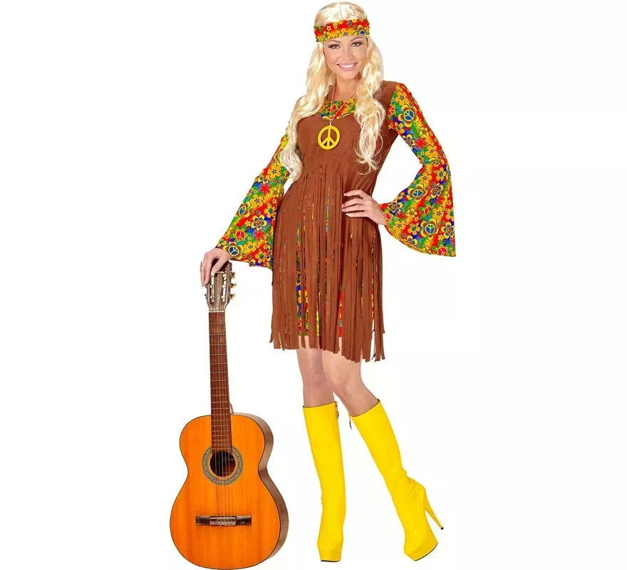 Translation missing: es.Disfraz de Chica Hippie flecos largos para mujer
