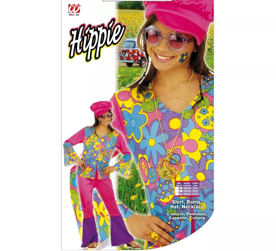 Translation missing: es.Disfraz de Chica Hippie morado para niña y adolescente