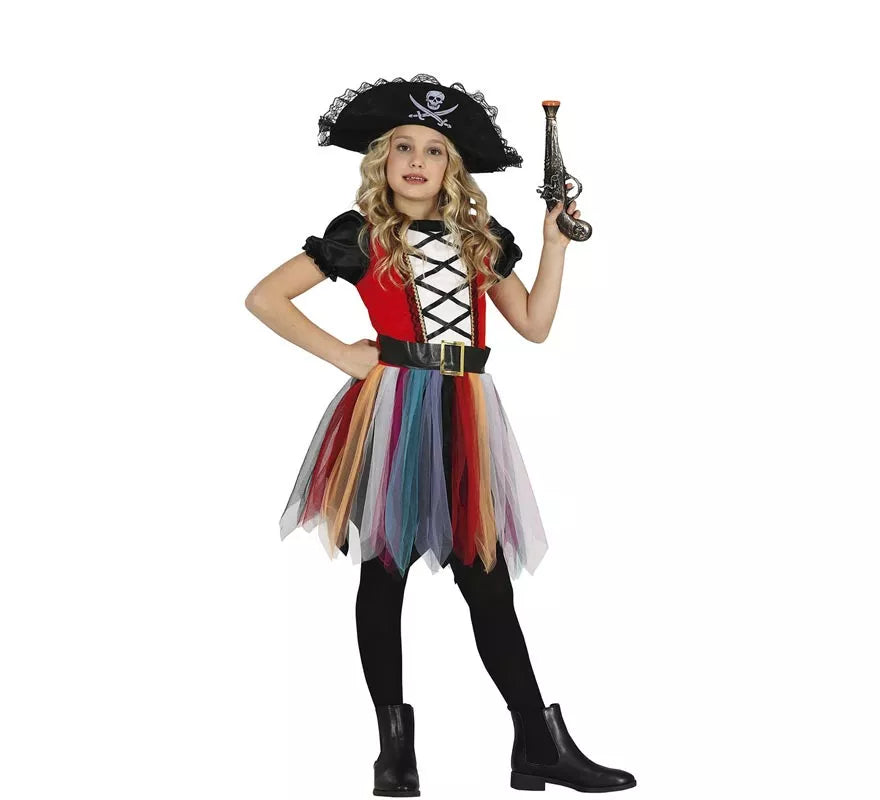 Translation missing: es.Disfraz de Chica Pirata Multicolor para niña