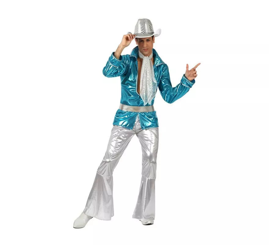 Translation missing: es.Disfraz de Chico Disco azul para hombre