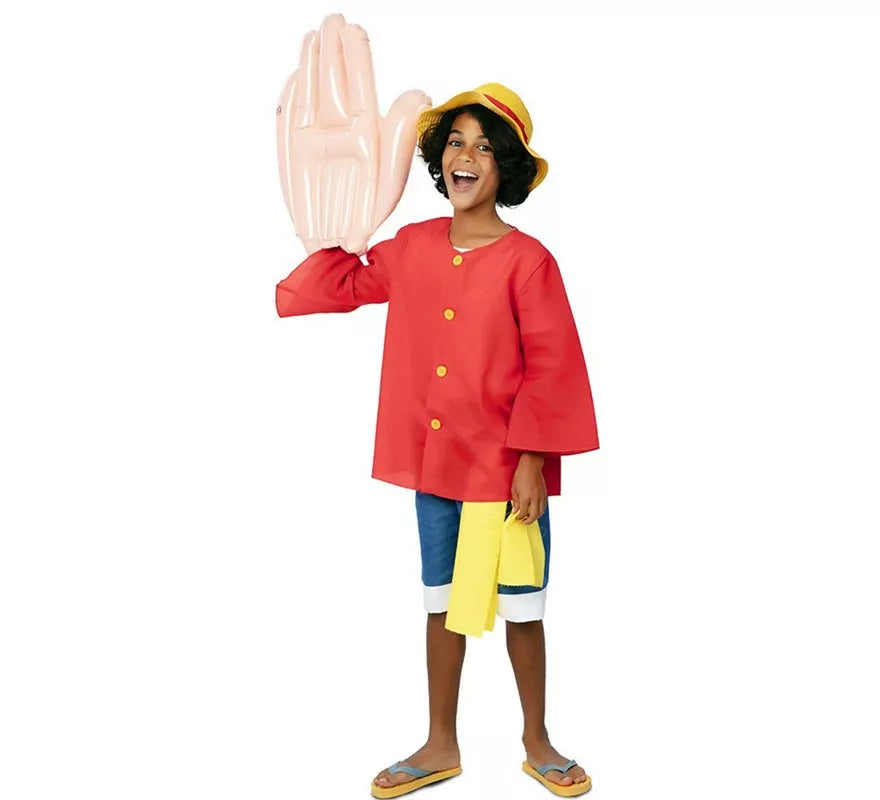 Translation missing: es.Disfraz de Chico Elástico rojo con pañuelo para niño