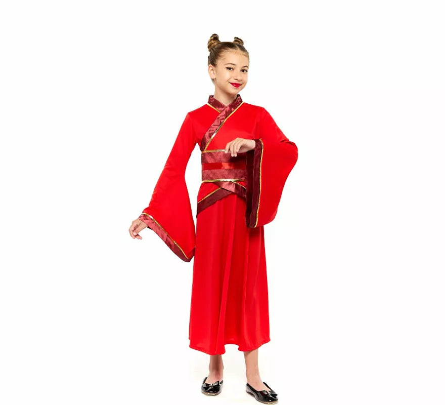 Translation missing: es.Disfraz de China Hanfu rojo para niña