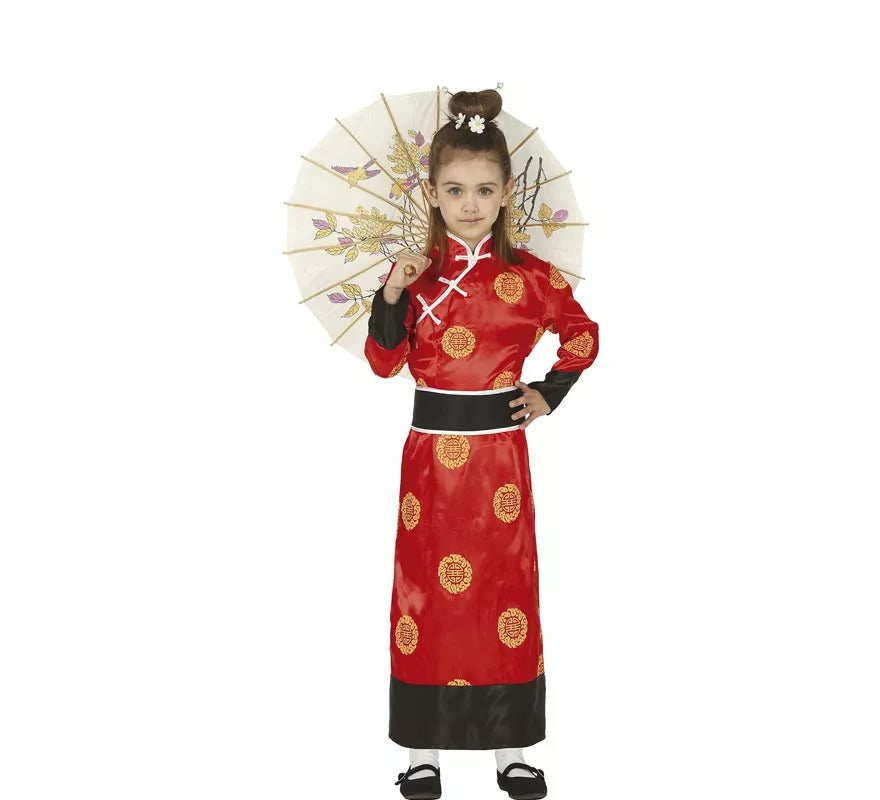 Translation missing: es.Disfraz de China Rojo y Negro para niña