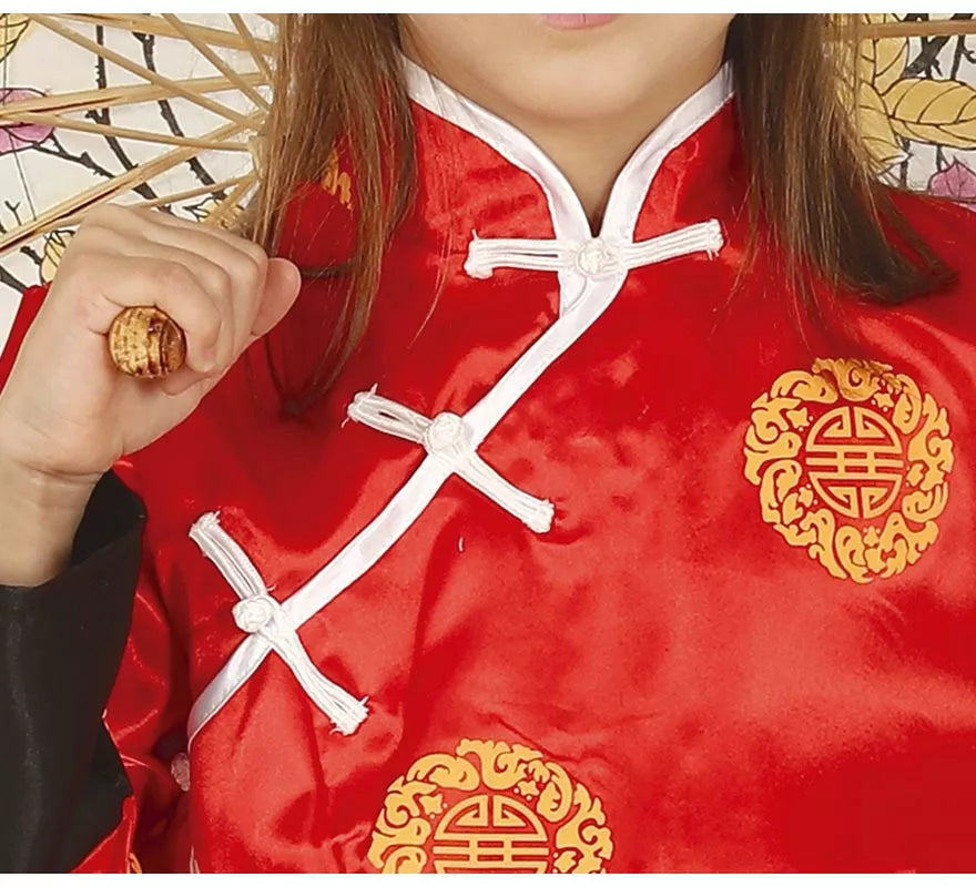 Translation missing: es.Disfraz de China Rojo y Negro para niña