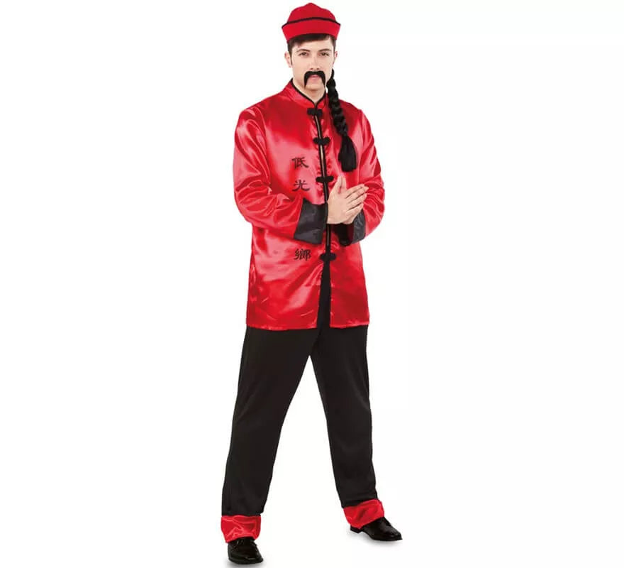 Translation missing: es.Disfraz de Chino rojo para hombre