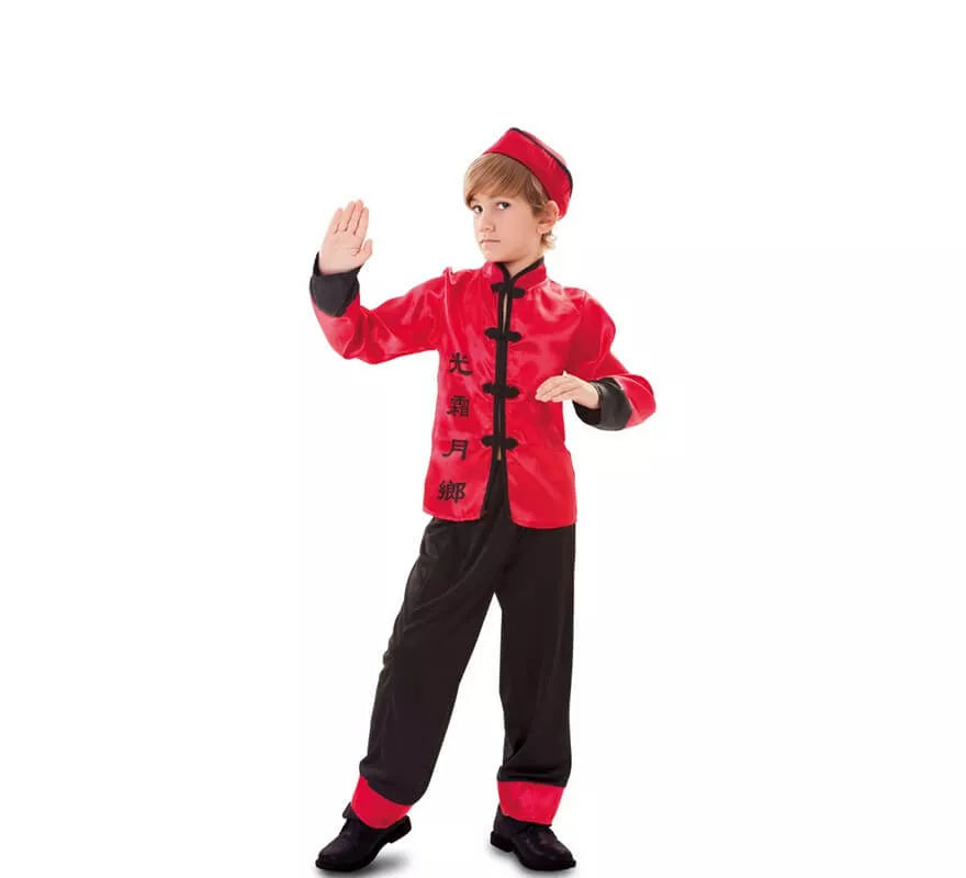 Translation missing: es.Disfraz de Chino rojo y negro para niño