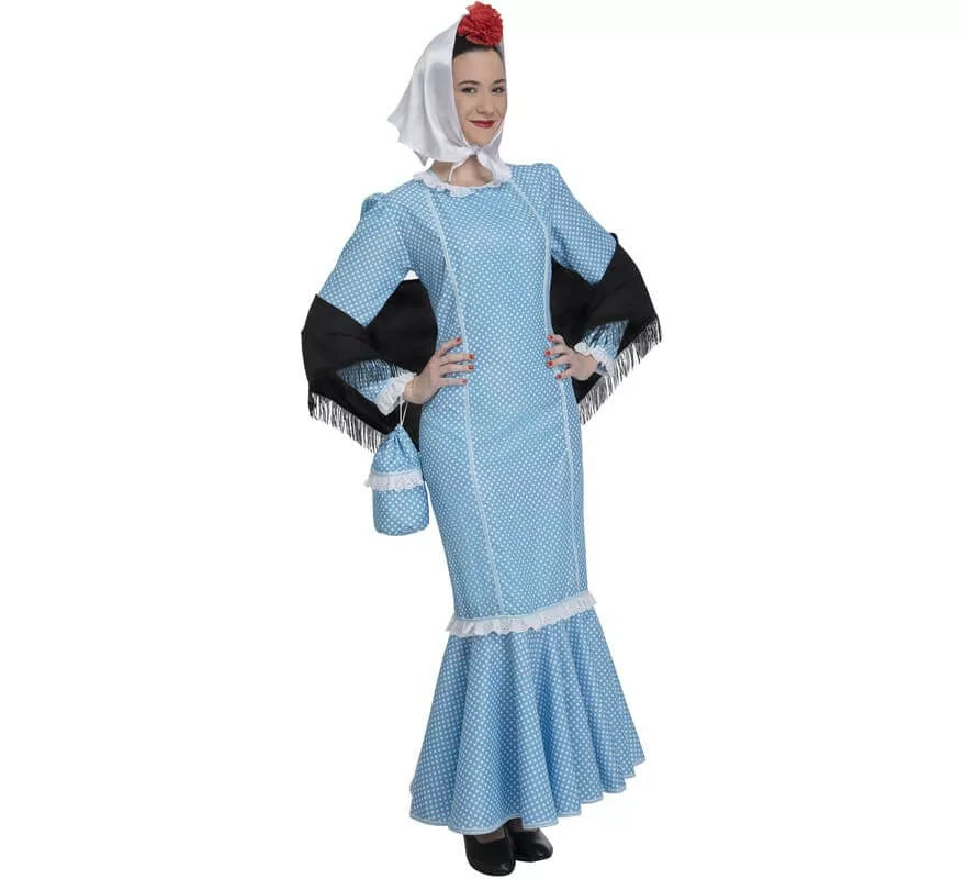 Translation missing: es.Disfraz de Chulapa Azul para mujer