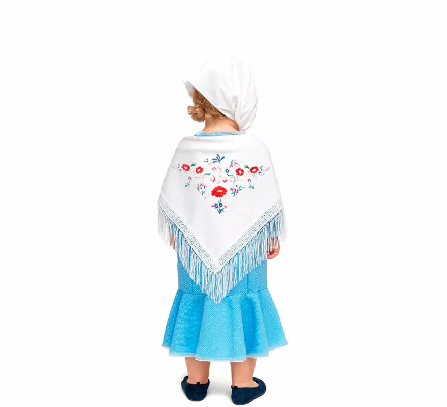 Translation missing: es.Disfraz de Chulapa Clásico azul y blanco para bebé