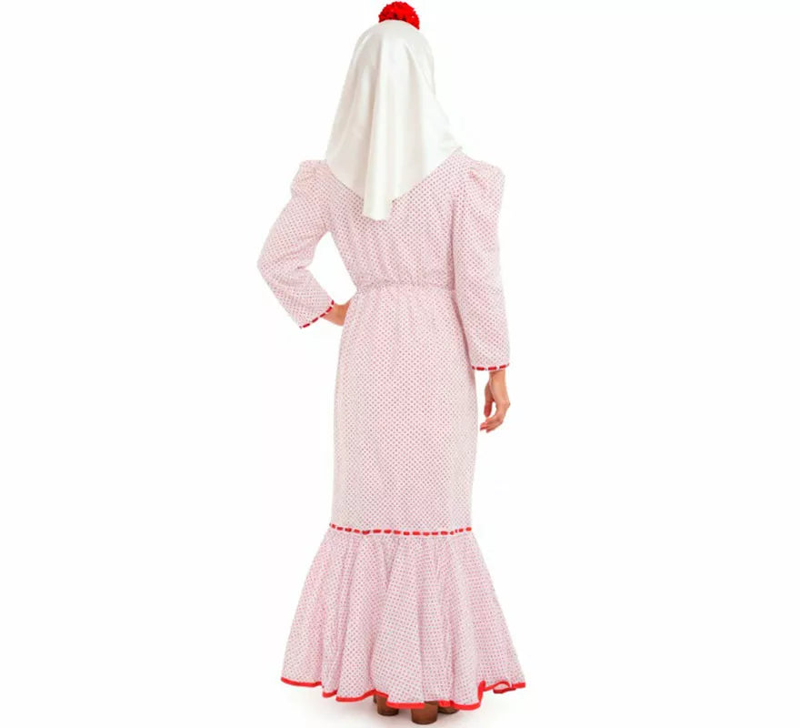 Translation missing: es.Disfraz de Chulapa Clásico blanco y rojo para mujer
