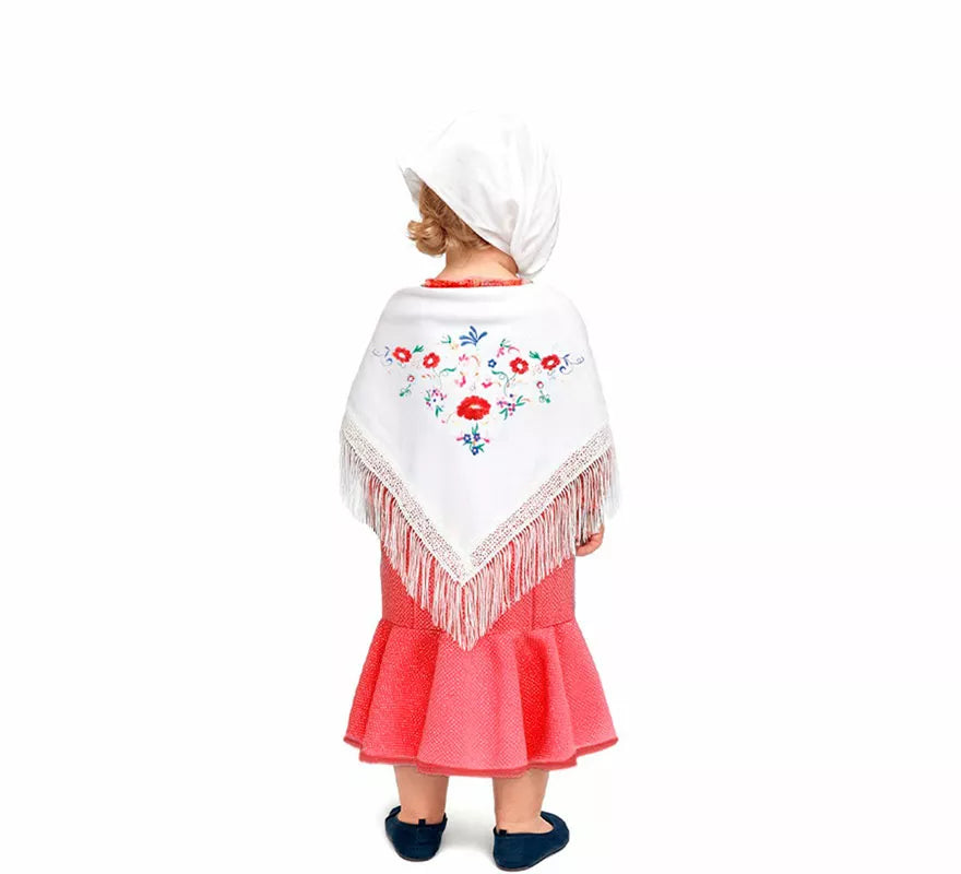 Disfraz de Chulapa Clásico rojo y blanco para bebé