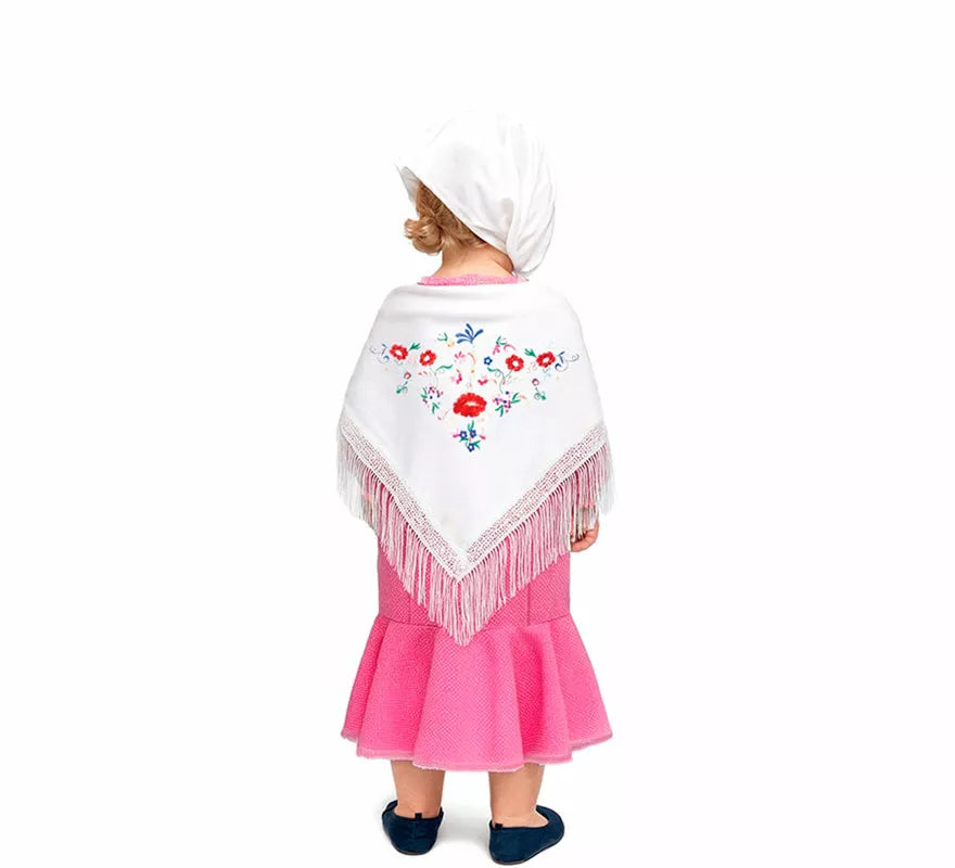 Translation missing: es.Disfraz de Chulapa Clásico rosa y blanco para bebé