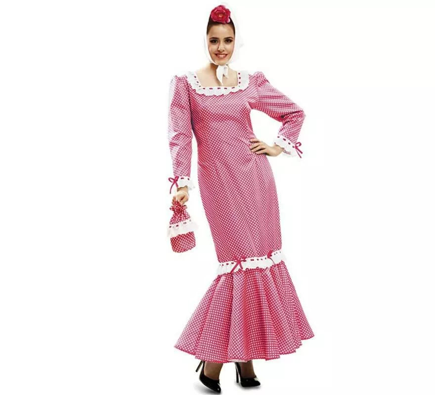 Translation missing: es.Disfraz de chulapa o madrileña rosa para mujer