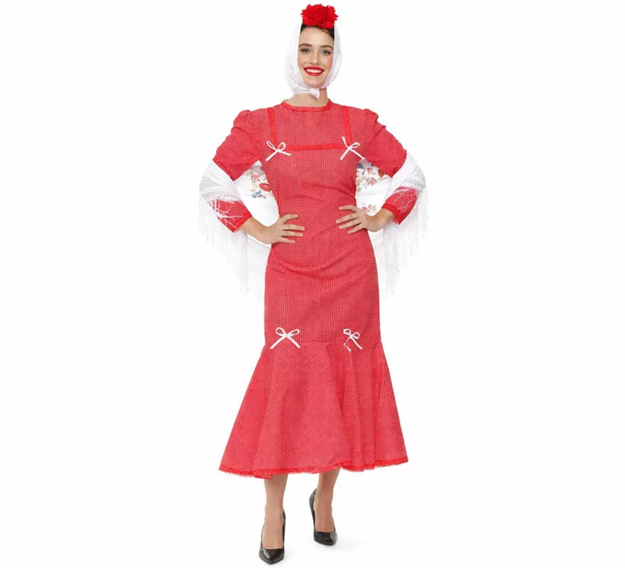 Disfraz de Chulapa rojo para mujer