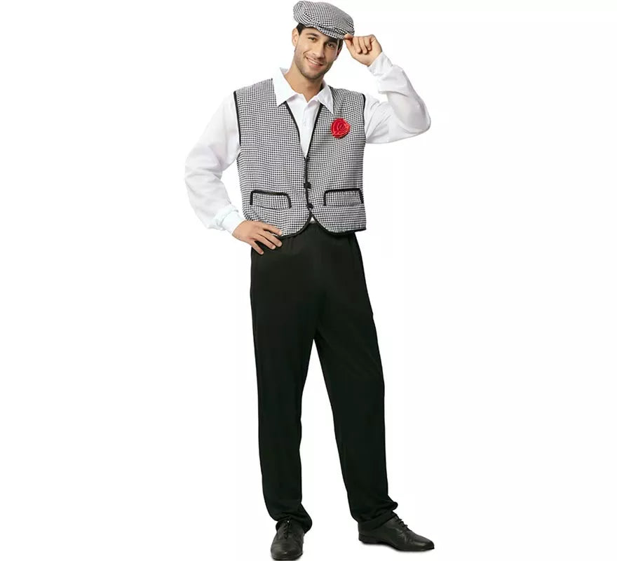 Translation missing: es.Disfraz de Chulapo Madrileño gris con gorro para hombre
