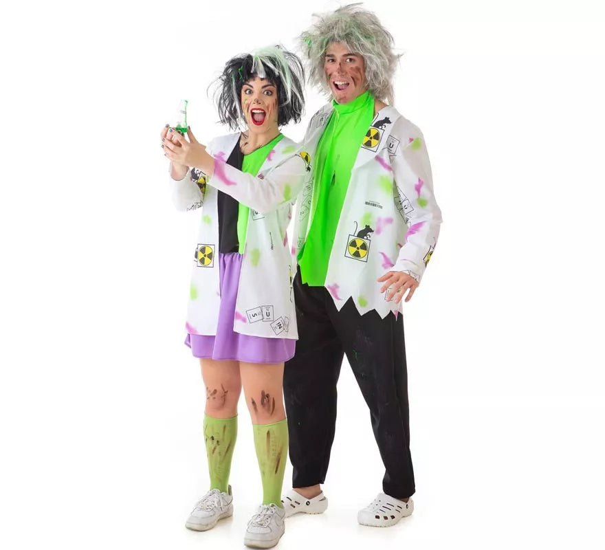 Translation missing: es.Disfraz de Científica Loca blanco y verde para mujer