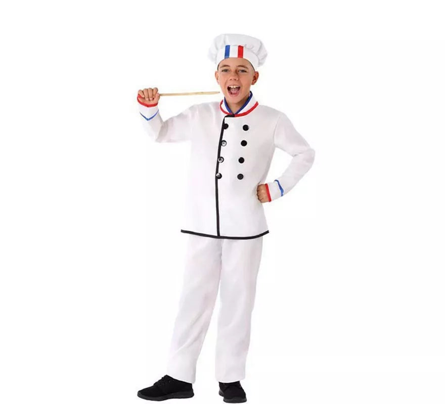 Translation missing: es.Disfraz de Cocinero Blanco con gorro para niño