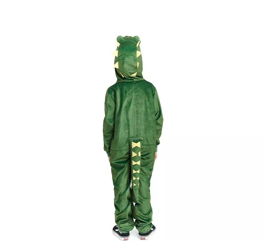 Translation missing: es.Disfraz de Cocodrilo verde y amarillo con capucha para niño