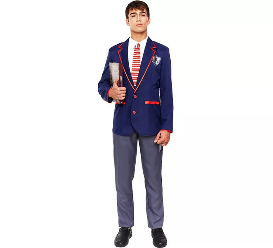 Translation missing: es.Disfraz de Colegial Moderno Azul para hombre
