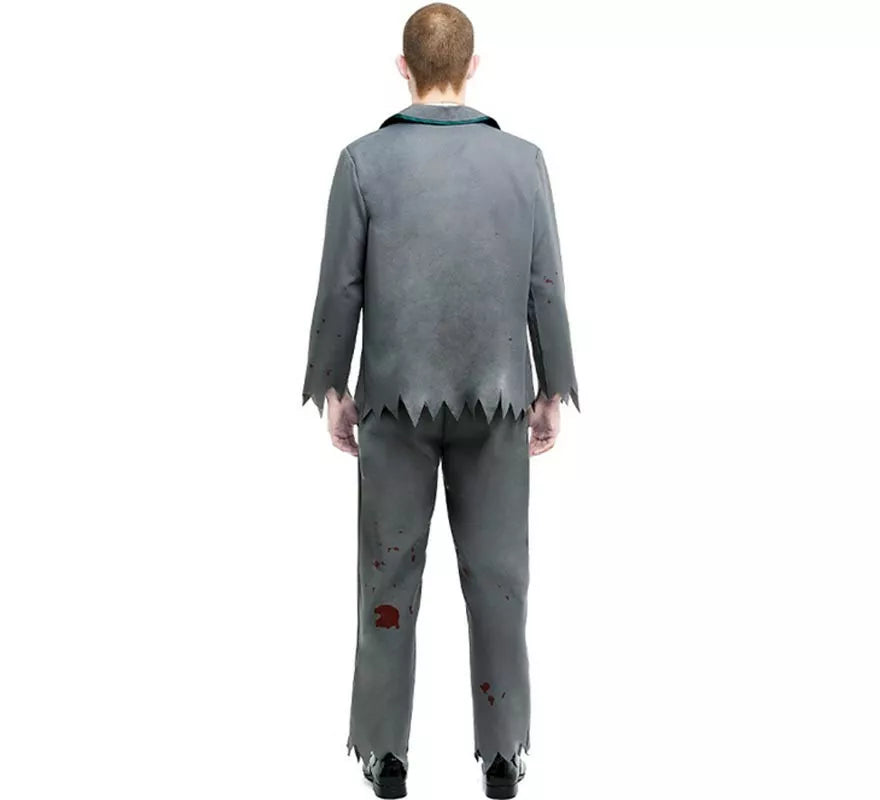 Translation missing: es.Disfraz de Colegial Zombie gris con chaqueta para hombre