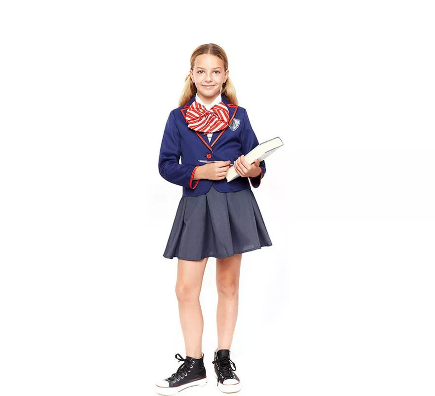 Translation missing: es.Disfraz de Colegiala Moderno Azul para niña