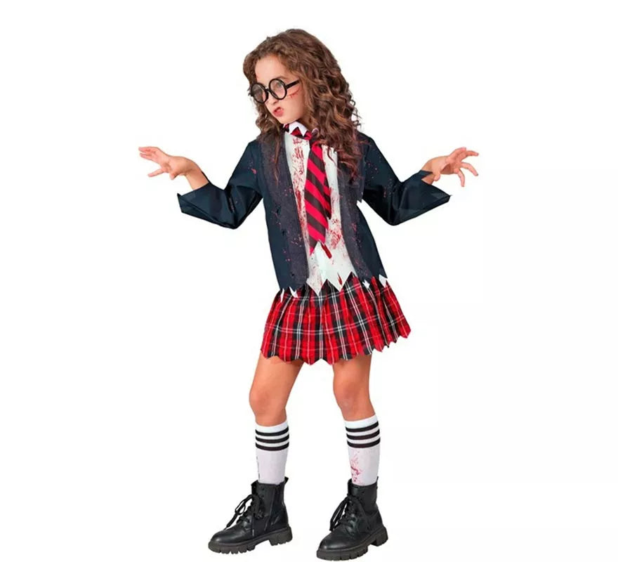 Translation missing: es.Disfraz de Colegiala Zombie para niña