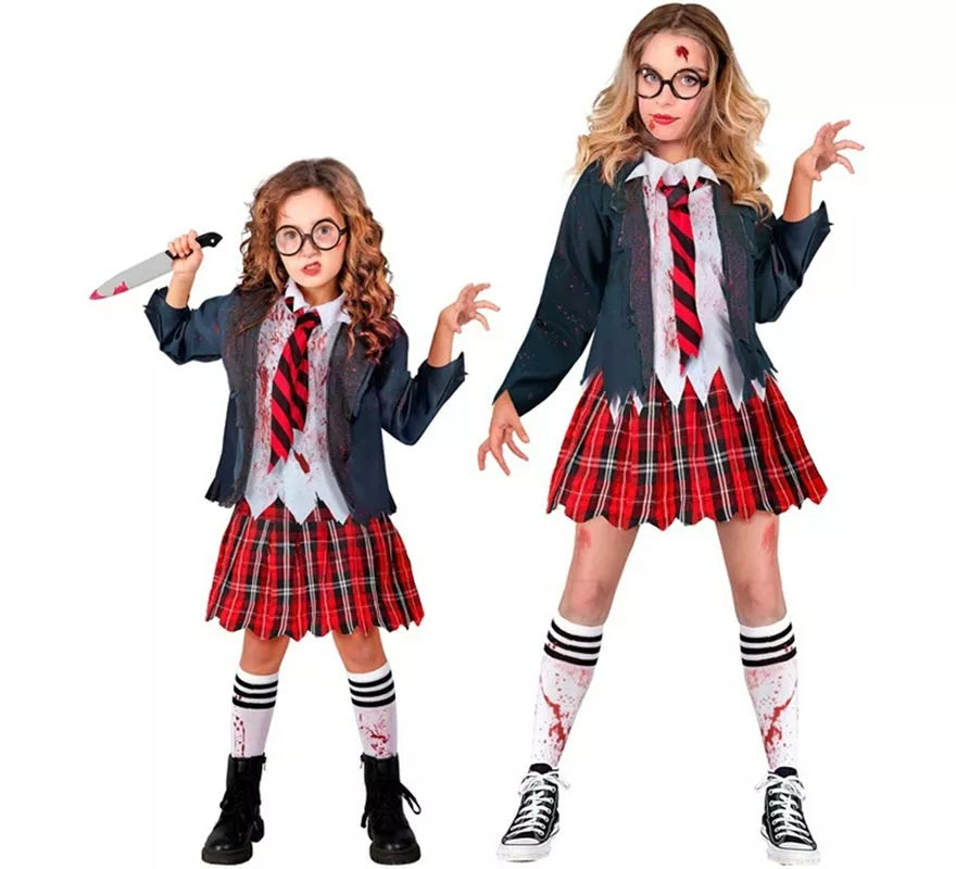 Translation missing: es.Disfraz de Colegiala Zombie para niña