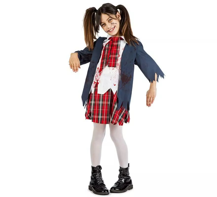 Translation missing: es.Disfraz de Colegiala Zombie para niña