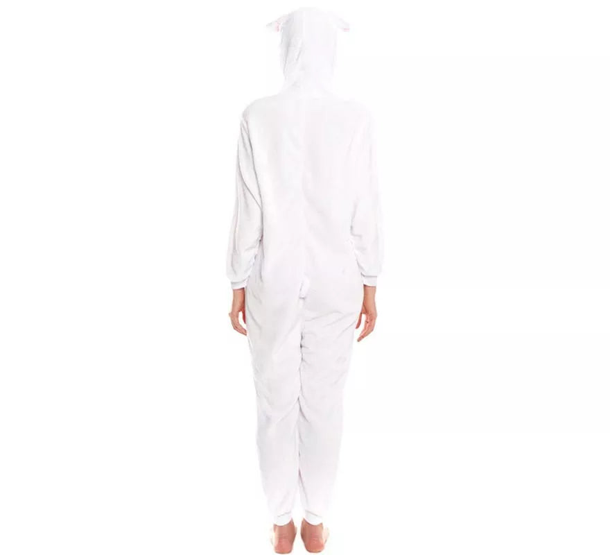 Translation missing: es.Disfraz de Conejo blanco y rosa Pijama para adultos