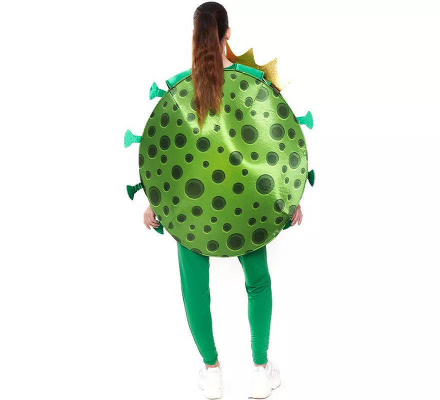 Translation missing: es.Disfraz de Coronavirus verde con Corona para adulto