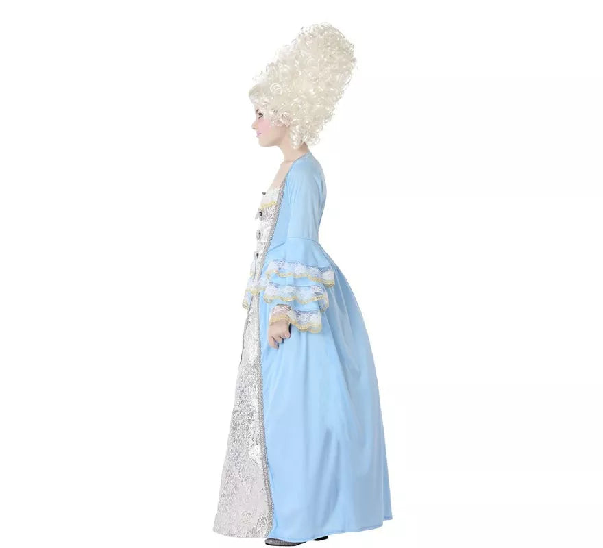 Disfraz de Cortesana azul para niña