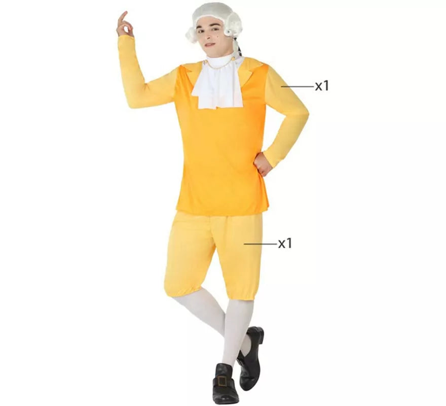 Translation missing: es.Disfraz de Cortesano amarillo para hombre