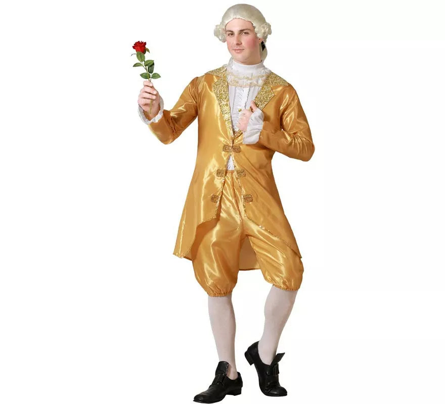 Translation missing: es.Disfraz de Cortesano de Época dorado para hombre