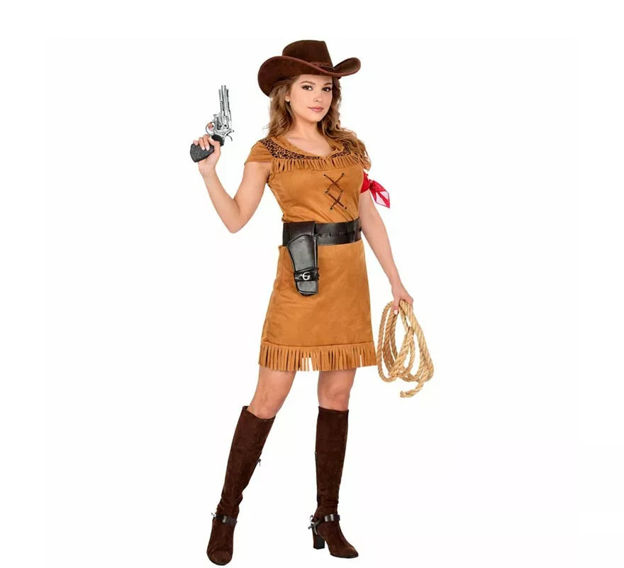 Translation missing: es.Disfraz de Cowgirl marrón para mujer