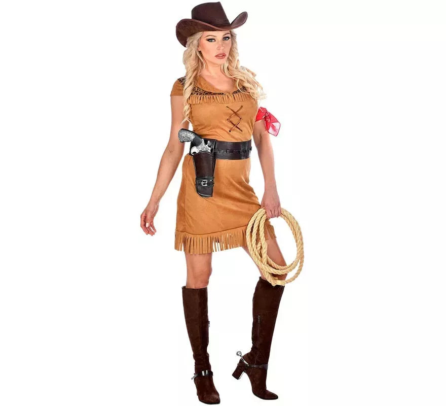 Translation missing: es.Disfraz de Cowgirl marrón para mujer
