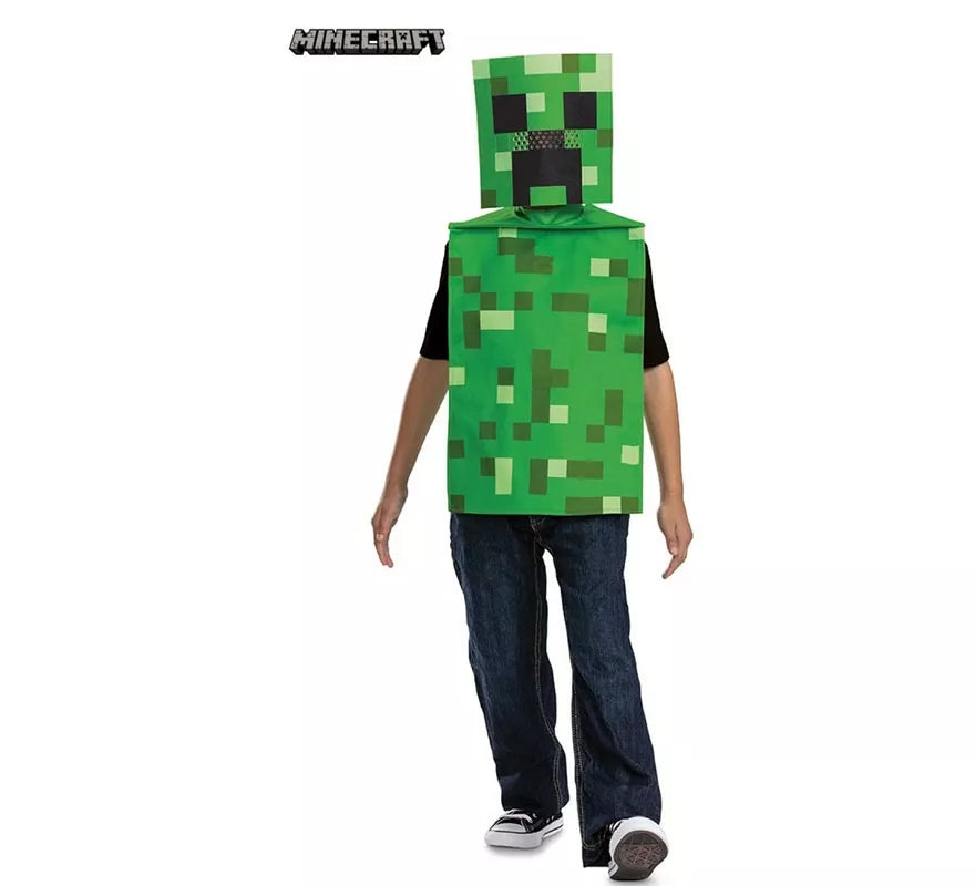 Translation missing: es.Disfraz de Creeper Minecraft con máscara para niño