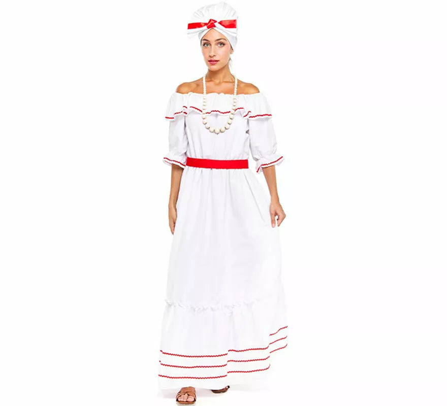 Translation missing: es.Disfraz de Cubana blanco para mujer