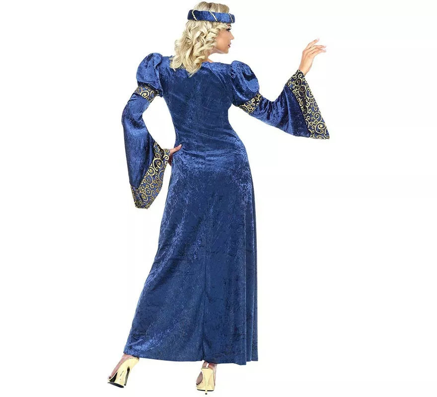 Translation missing: es.Disfraz de Dama del Renacimiento azul y dorado para mujer