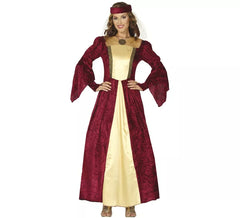 Disfraz de Dama Medieval Granate para mujer