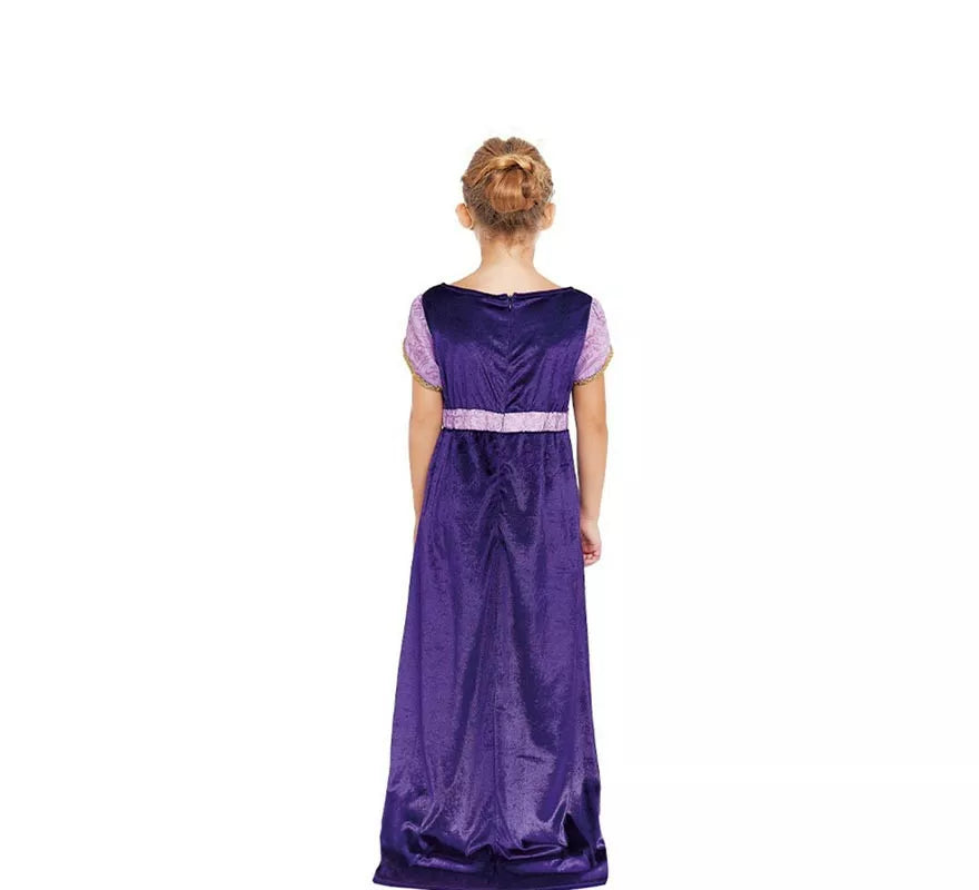 Translation missing: es.Disfraz de Dama Medieval morado y lila para niña