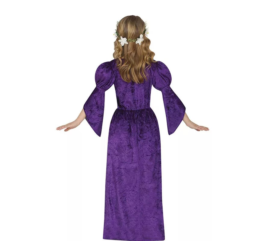 Translation missing: es.Disfraz de Dama Medieval púrpura para niña
