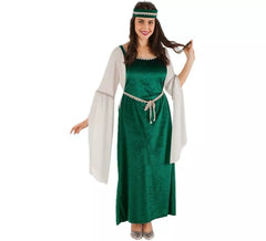 Disfraz de Dama Medieval verde para mujer