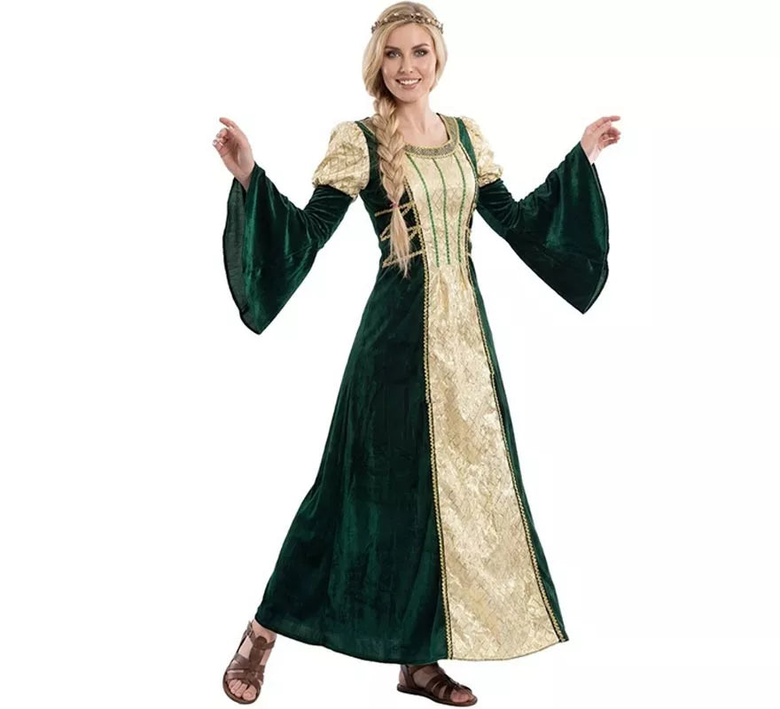 Disfraz de Dama Medieval Verde para mujer