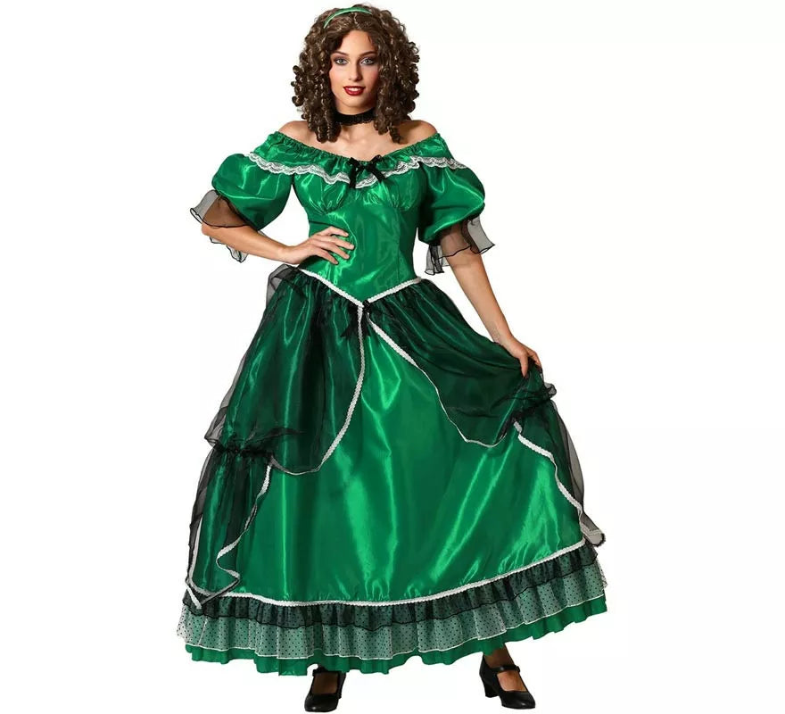 Translation missing: es.Disfraz de Dama Sureña verde para mujer