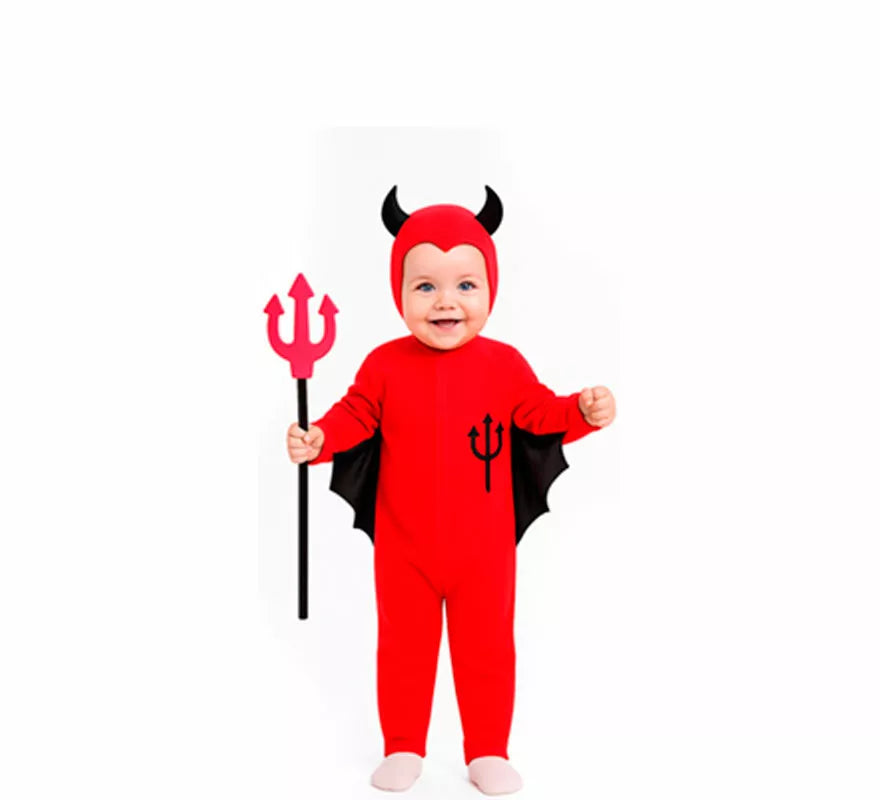 Translation missing: es.Disfraz de Demonio con tridente dibujado para niño y bebé