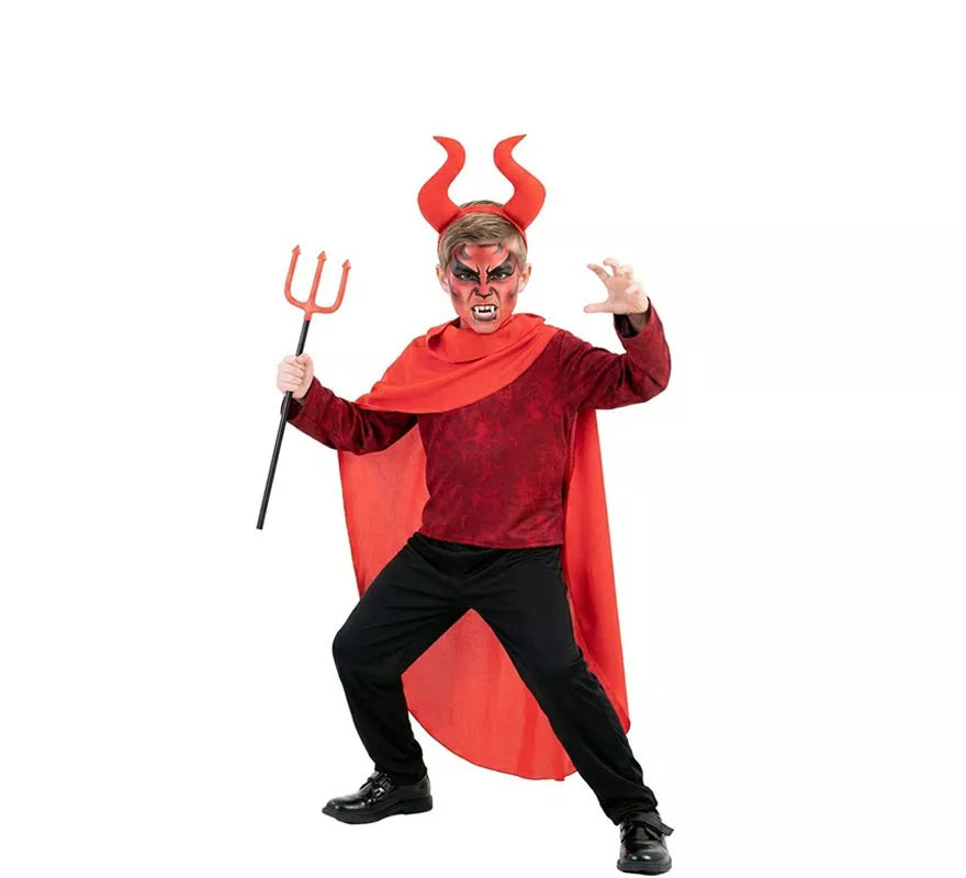 Translation missing: es.Disfraz de Demonio Cornudo Rojo para niño