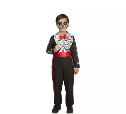 Disfraz de Día De Los Muertos Negro para niño