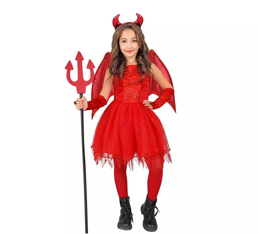 Translation missing: es.Disfraz de Diabla con Alas y Cuernos para niña