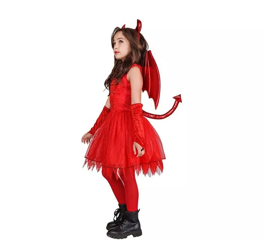 Translation missing: es.Disfraz de Diabla con Alas y Cuernos para niña