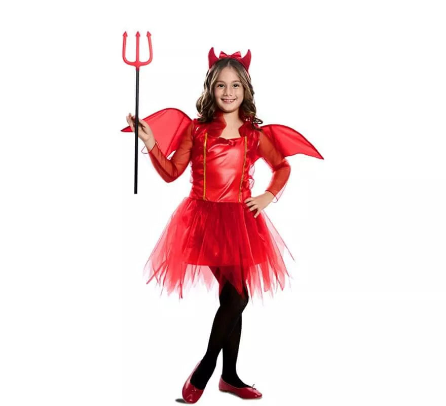 Translation missing: es.Disfraz de Diablilla Roja con Alas para niña